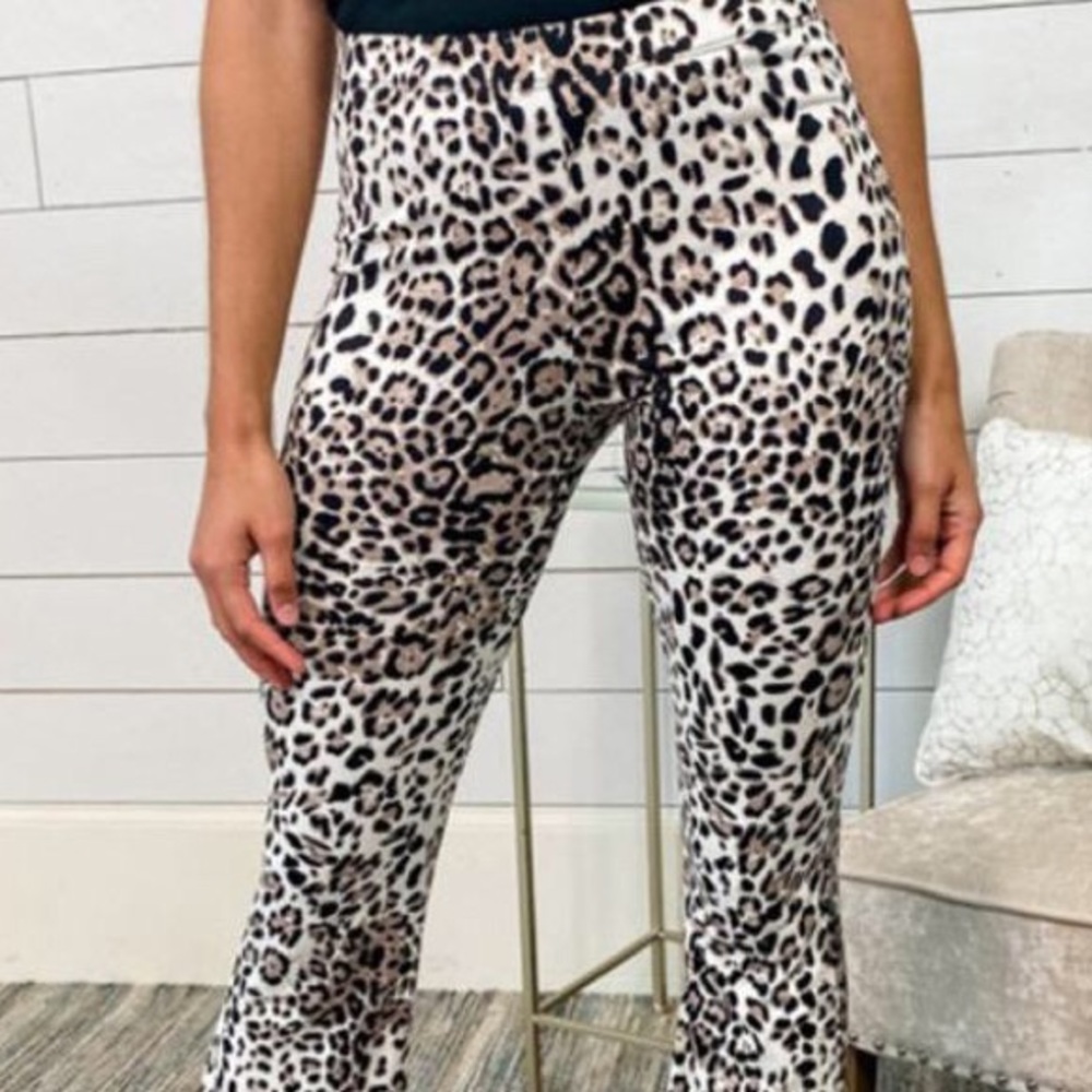 New With Tag Leopard Print Bell Bottoms